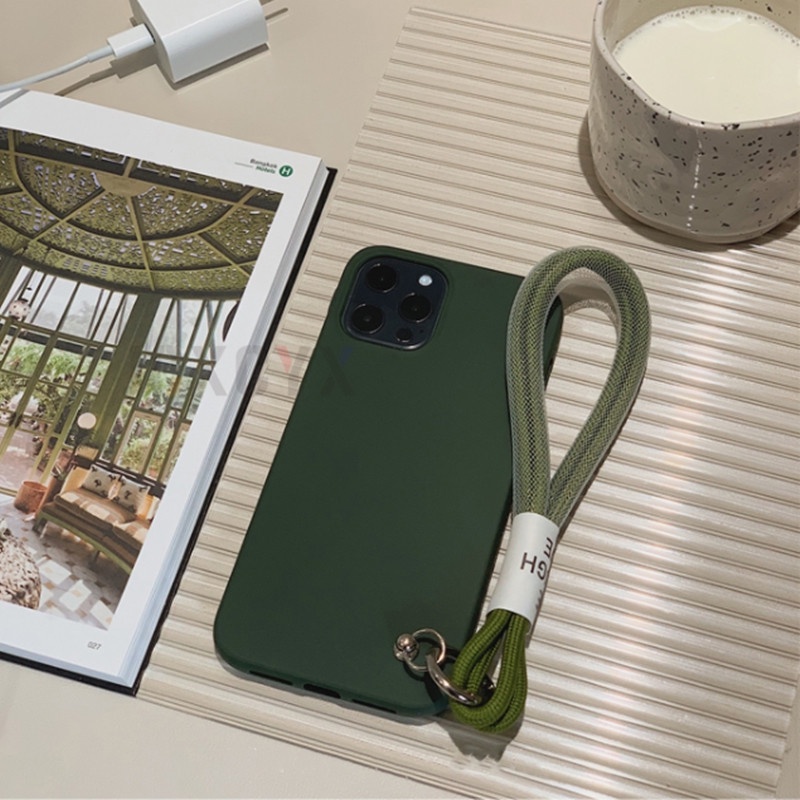 Ốp Điện Thoại Có Dây Gài Cho Iphone 12 11 13 Pro Max XR X XS Max 7 8 Plus SE