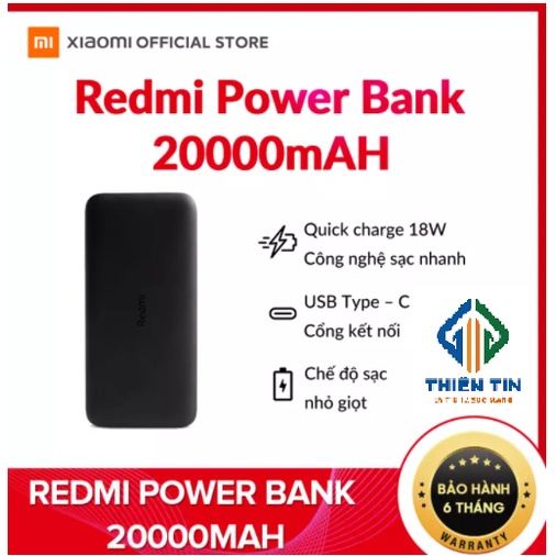 Pin sạc dự phòng 20000mAh Redmi Quick Charge 18W PB200LZM ( 2019 ) - Hàng Chính Hãng DGW