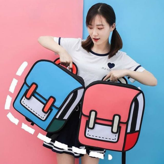 🌸🌸 Balo hoạt hình 3D cực độc viền đen kiểu Hàn Quốc 🌸🌸 hàng có sẳn