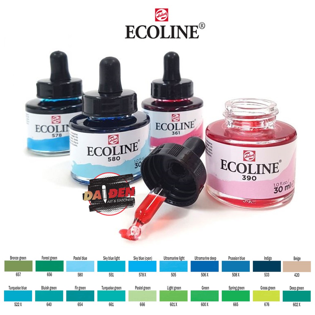 [DA ĐEN] Bảng 2 - Màu Nước Ecoline Talens 30ml Ống Nhỏ Giọt