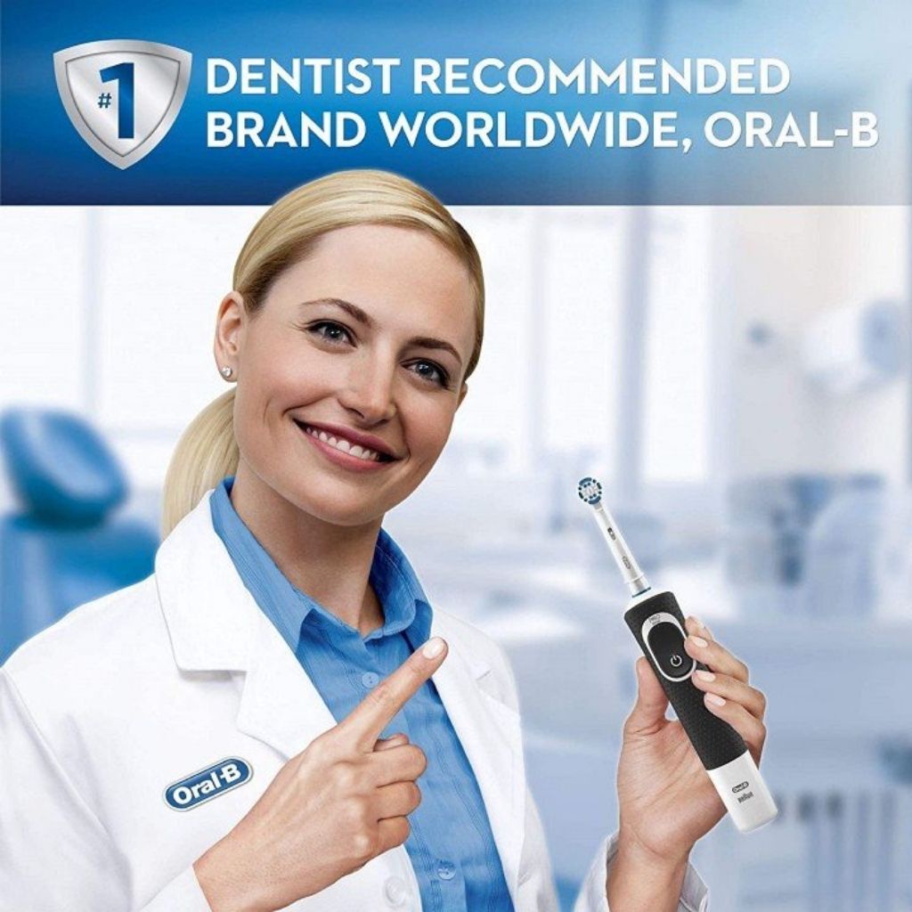 Bàn chải điện đánh răng tự động Oral B Pro 500 đen làm sạch răng, hạn chế viêm nướu