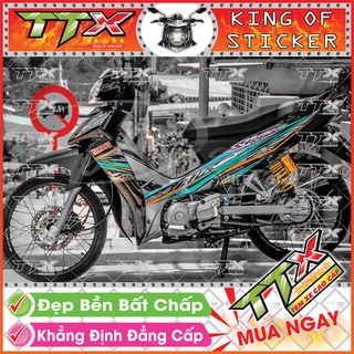 Tem Xe Sirius Xanh Xám Đen Mặt Trời Nhỏ - Tem Sirius 110 Xám Xanh Đen Siêu Đẹp - Mẫu Team Sirius Xanh Xám Đen (s018-00)