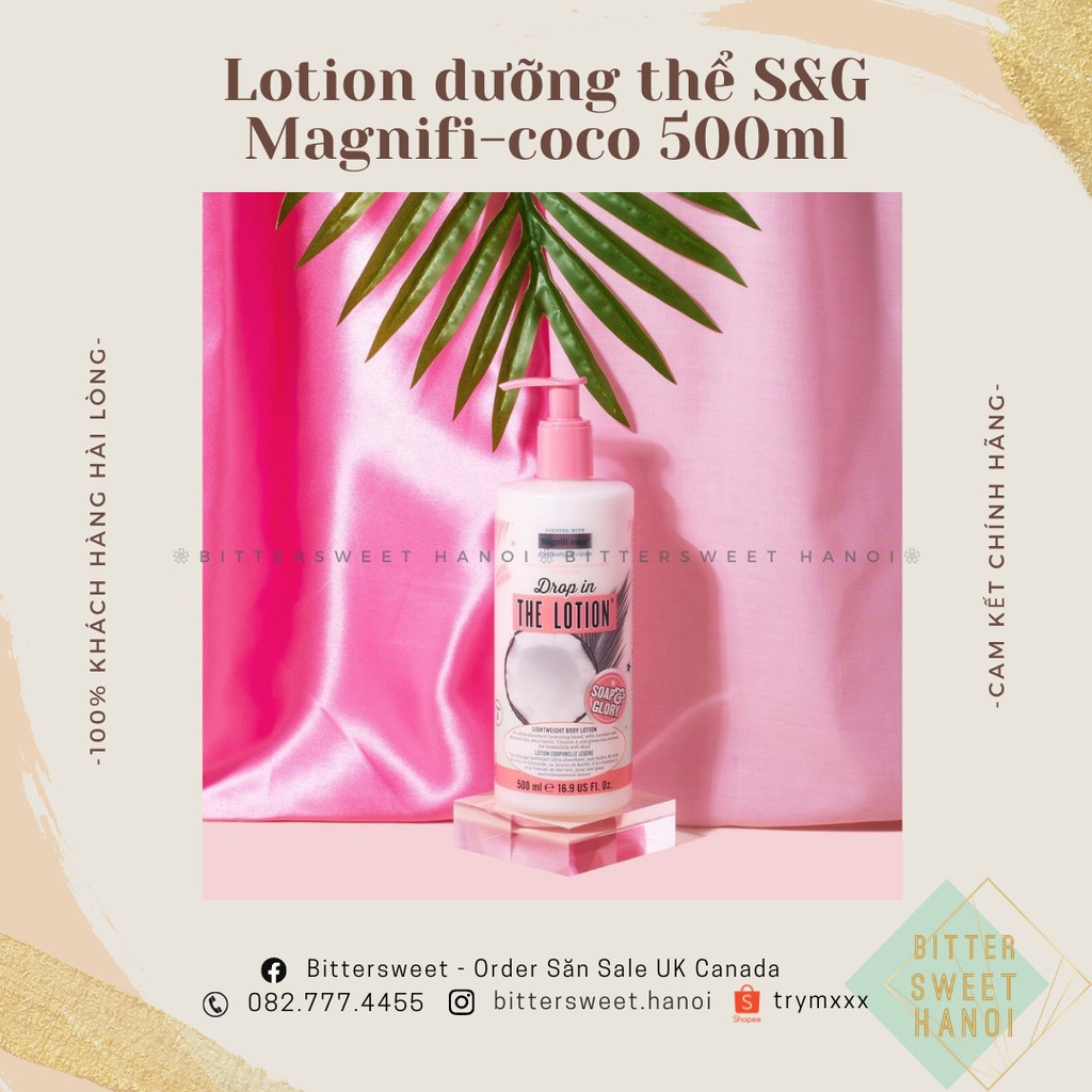 Sữa dưỡng thể Soap &amp; Glory Magnifi-coco Drop In The Lotion Body Lotion hương Dừa 500ml