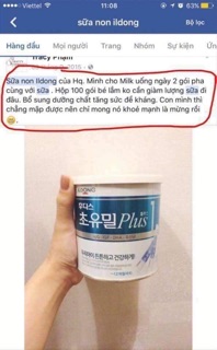 SỮA NON ILDONG PLUS 1-2 HÀN QUỐC