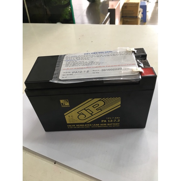 Bình ắc quy Xe đạp điện JP PA 12-7.2 | 12V - 7,2Ah, ắc quy xe đạp điện.