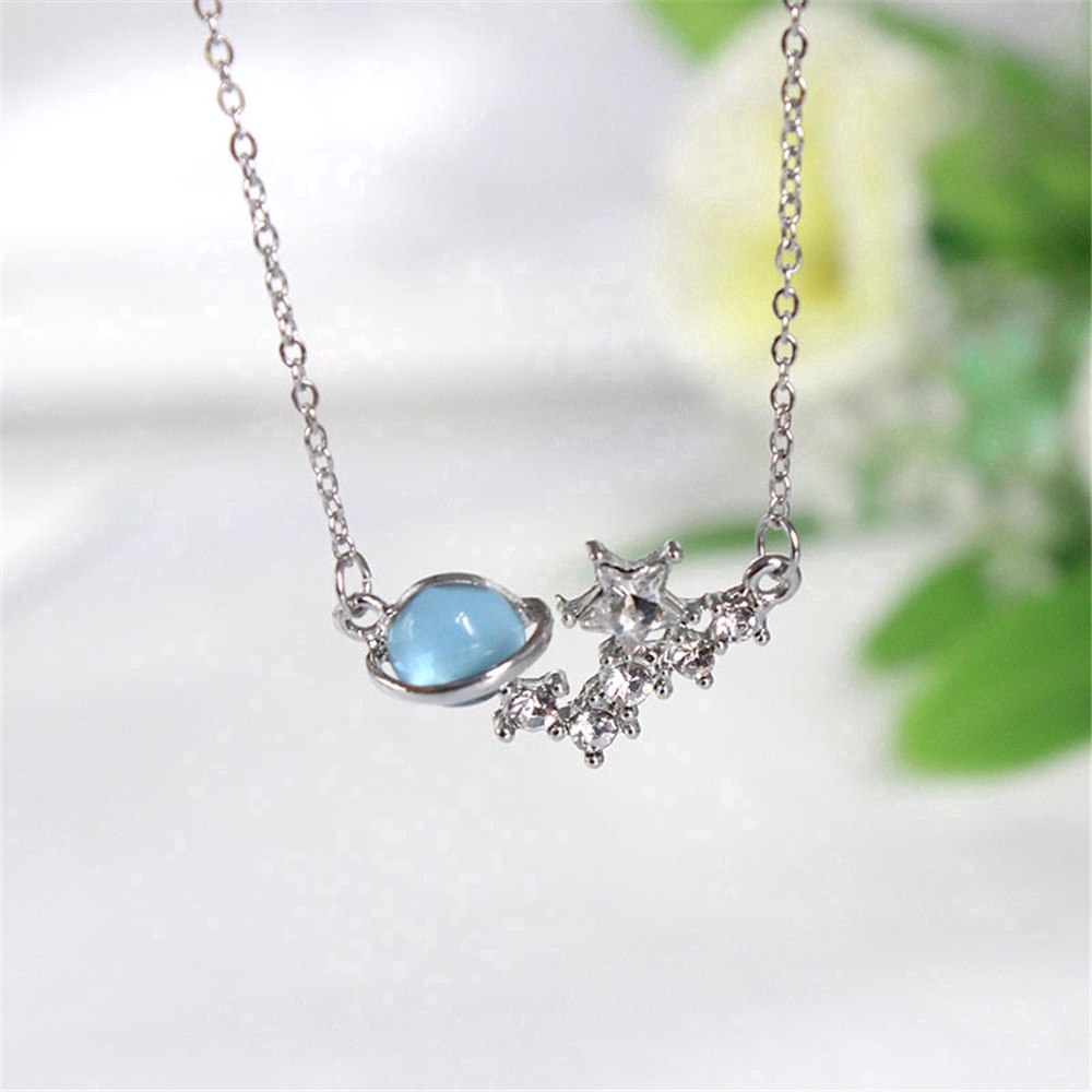 Dây chuyền mặt hình vòng tròn họa tiết hành tinh sáng tạo thời trang nữ