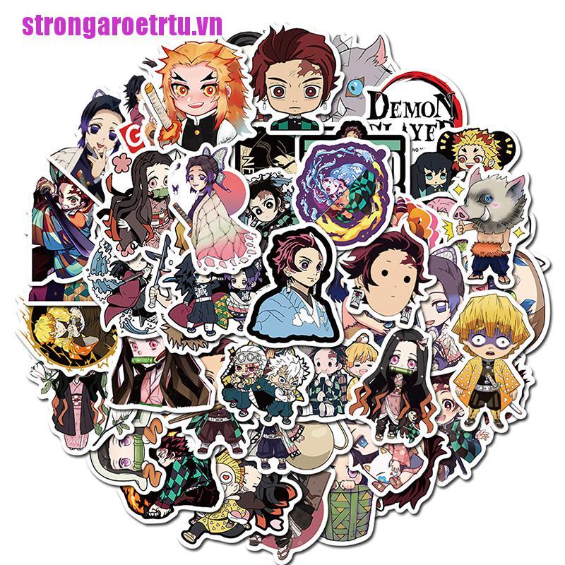 Set 100 Miếng Dán PVC Họa Tiết anime Nhật Bản Trang Trí Vali Hành Lý
