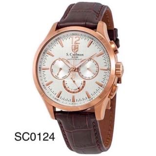 Đồng Hồ Nam Scoifman Dây Da Nâu Case 44mm