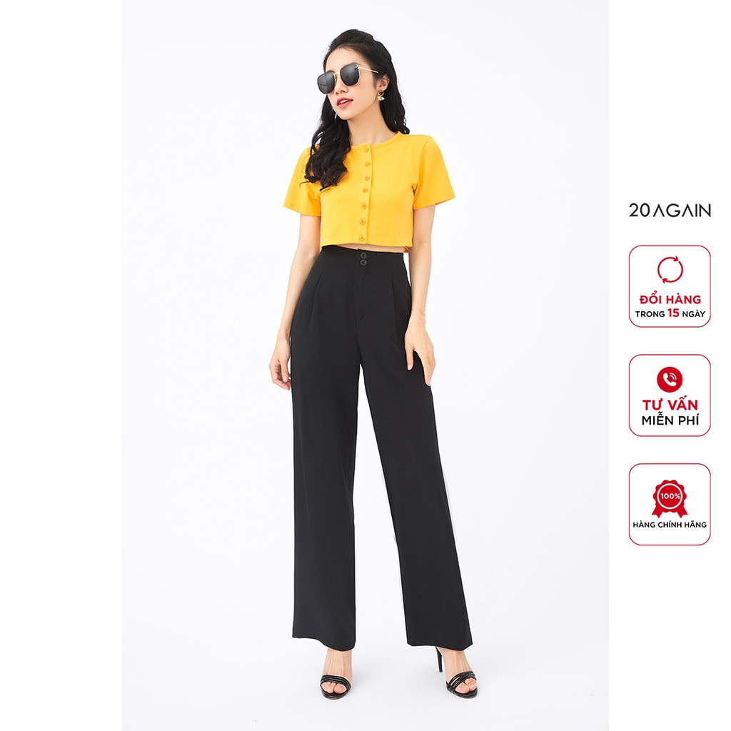 Áo Tshirt cài cúc thân trước 20AGAIN ATW0939 | BigBuy360 - bigbuy360.vn