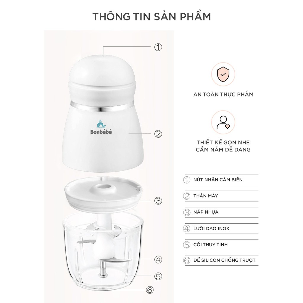 Cối Thủy Tinh Thay Thế Máy Xay Bonbébé BB-03 - Chính Hãng Bonbébé