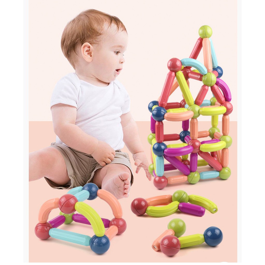 Đồ Chơi Ghép Hình Nam Châm Từ Tính Freeship Đồ chơi lego Giúp Bé Sáng Tạo, Phát Triển Tư Duy Không Gian