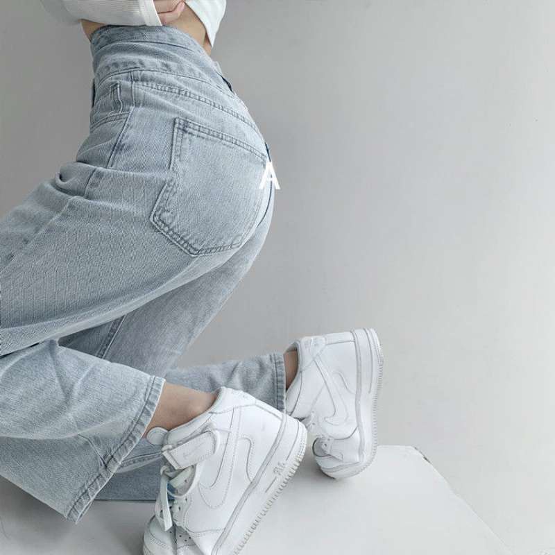 DEAL SỐC_Quần Jeans Nữ Ống Rộng 3 Khuy Cao Cấp OHS3700
