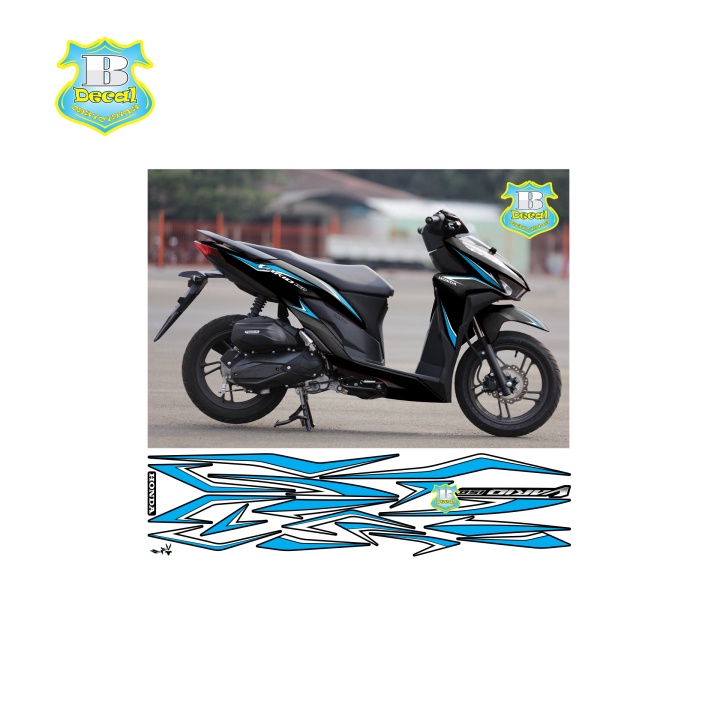 ( Quí khách vui lòng mang ra tiệm cho thợ dán ) Tem vario 150 đen nhiều màu