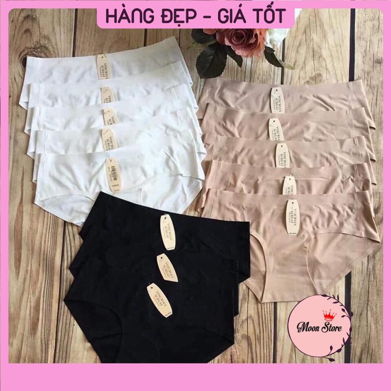 Quần lót nữ su đúc trơn không đường may cao cấp 3 màu cơ bản siêu mát mịn Combo 5 chiếc