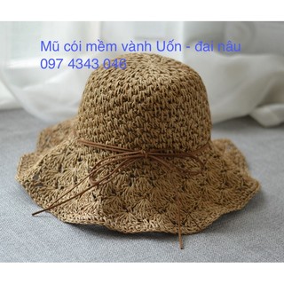 Mũ Cói Đôi Vành Uốn mẹ bé