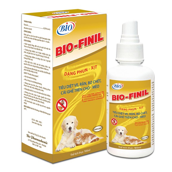 Trị ve, rận, bọ chét, Bio Finil 100ml
