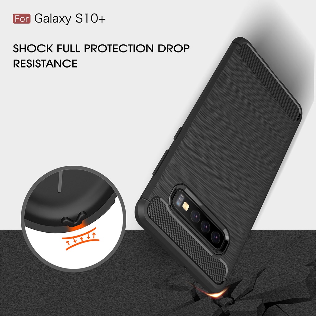 Ốp Lưng Sợi Cacbon Xước Nhiều Màu Cho Điện Thoại Samsung Galaxy Note 20 Ultra 10 Plus Note 8 9 7 FE S10 5G S8 Plus S9 Plus S10+ S9+ S8+