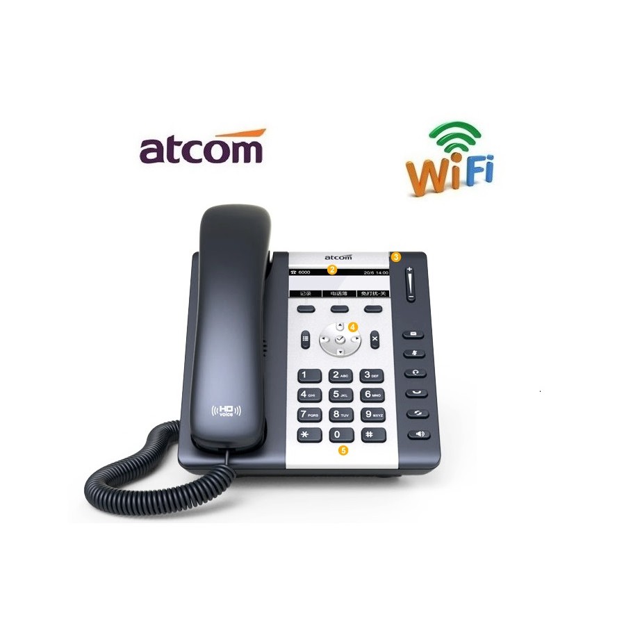 Điện thoại IP Wifi Atcom A10W nghe gọi điện thoại VoIP qua mạng không dây Wifi tần số 2.4GHz