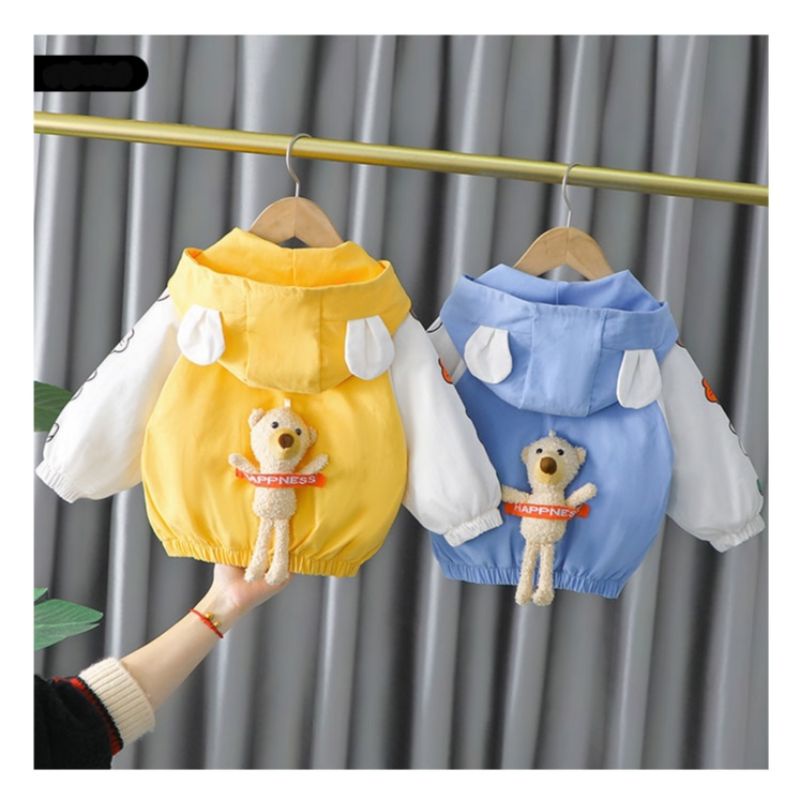 Áo Khoác Kaki Kèm Gấu Bông Siêu Đáng Yêu Cho Bé Trai Bé Gái Từ 6 Tháng đến 4 Tuổi