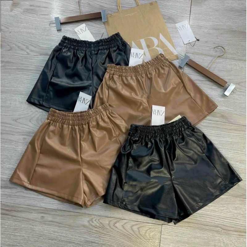 QUẦN SOOC DA CẠP CHUN MÀU ĐEN 🍃🍃🍃🍃