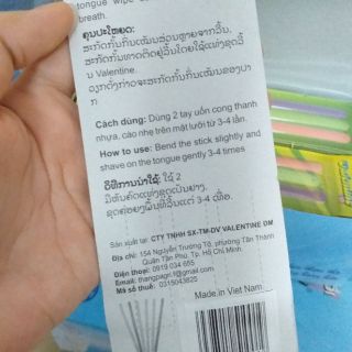 Thanh cạo lưỡi, que cạo lưỡi Valentine