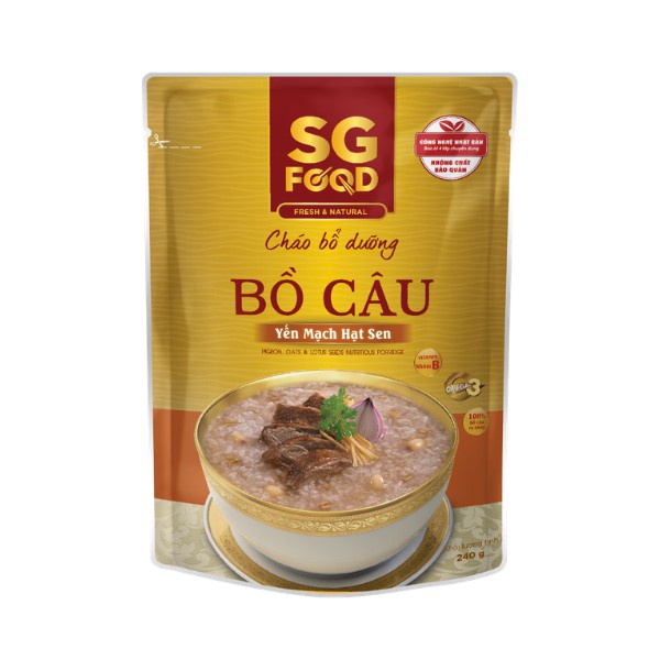 Cháo Bổ Dưỡng SG Food Bồ Câu Yến Mạch Hạt Sen Thùng 30 Gói 240g