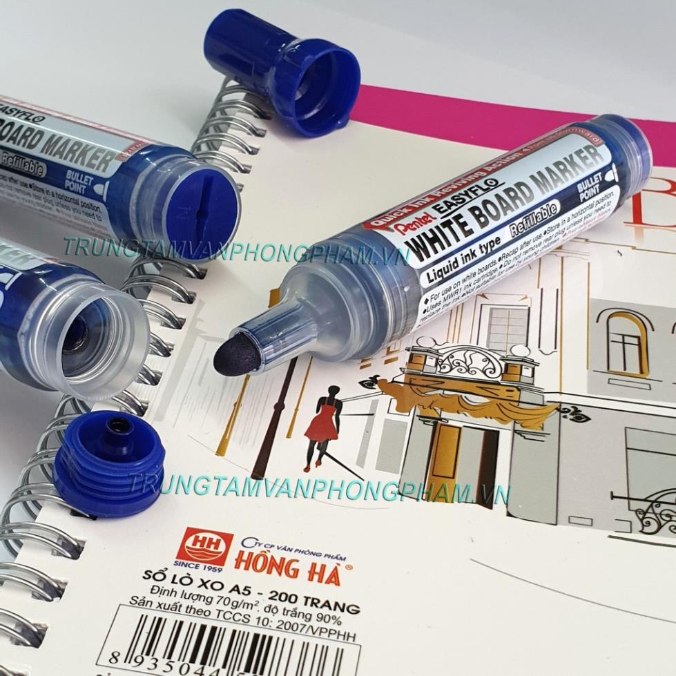 Bút lông bảng Pentel Easyflo Whiteboard Marker Pen MW50M AO BO CO bơm châm mực được