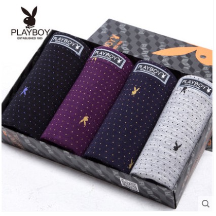 Combo 4 Quần Lót Nam Boxer - Mã QL2218-13 Chính Hãng Playboy/ Quần Lót Nam Chấm Bi Nhỏ/ Quần lót Nam Cao Cấp