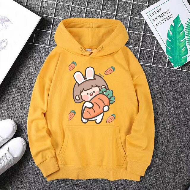 Áo Hoodie Nam Nữ Thu Đông Ấm Áp Chất Nỉ Mềm Mịn Không Nhăn, Không Xù In 3D Bé Cà Rốt Siêu Xinh Cute Mặc Đi Chơi - Đi Học