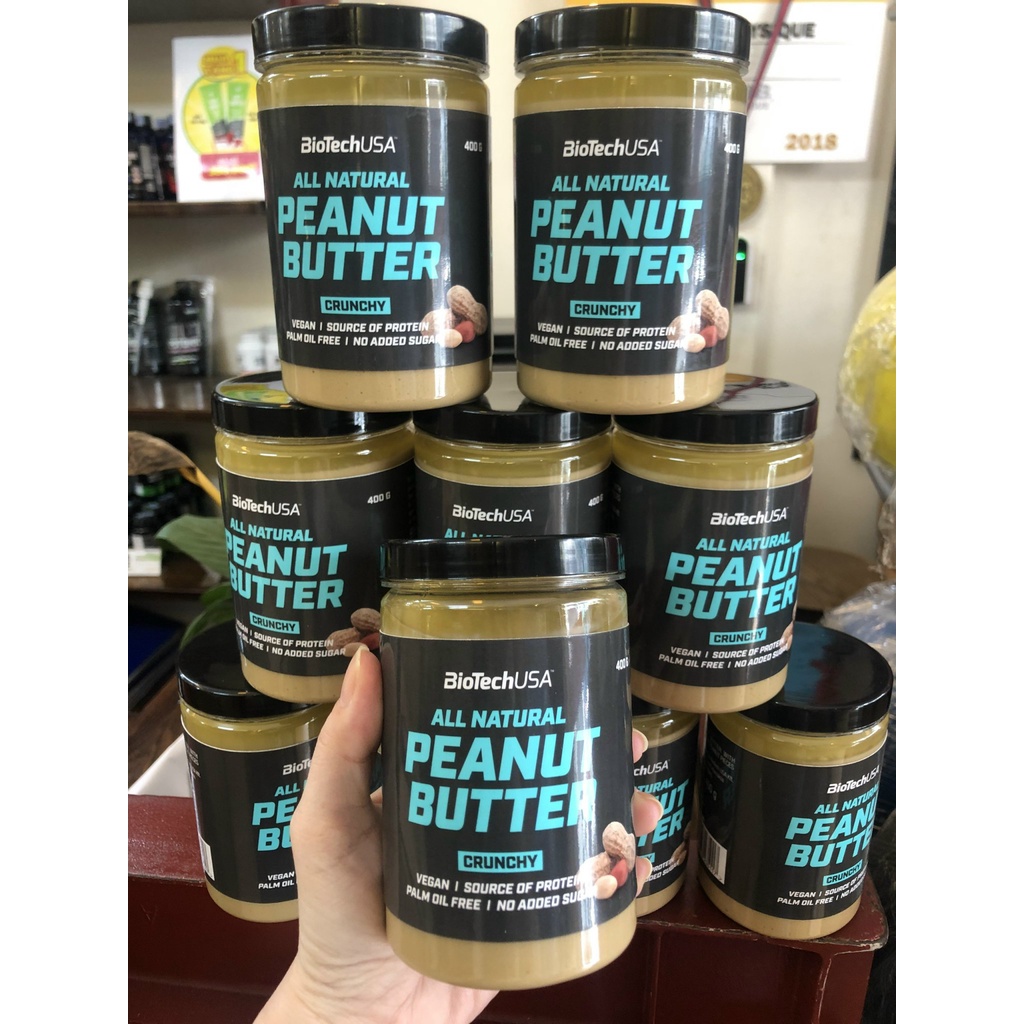 Bơ Đậu Phộng Tự Nhiên Không Đường Peanut Butter BiotechUSA