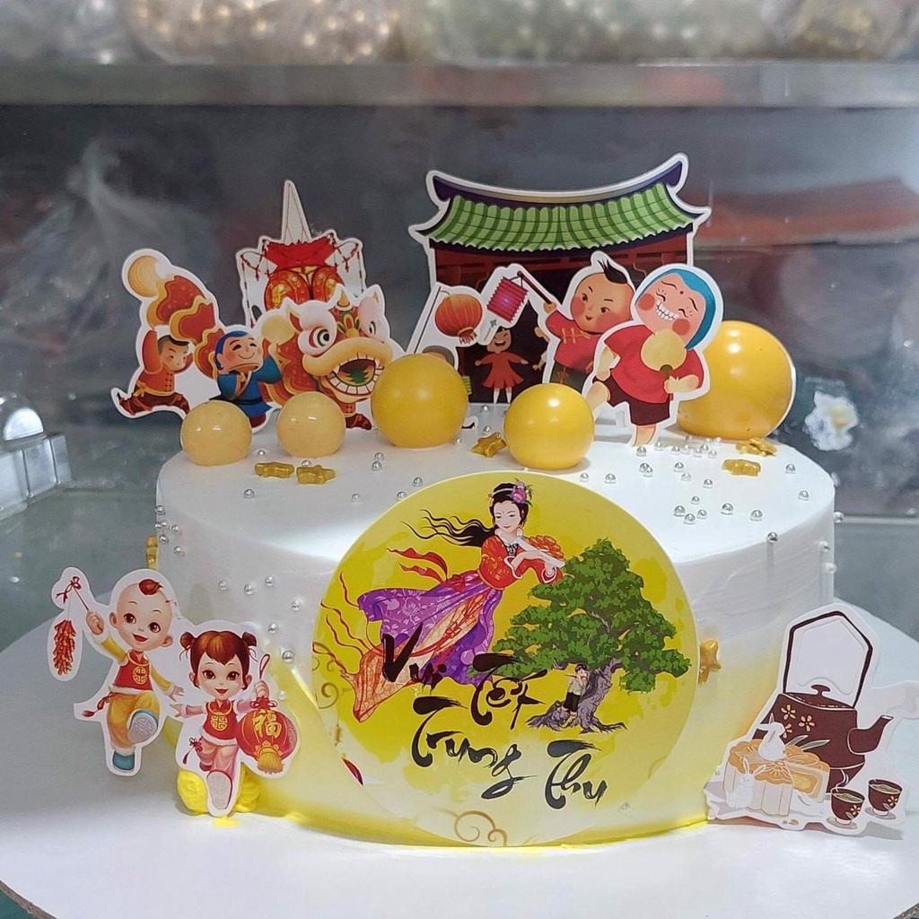 Bánh Kem Trang Trí Tết Trung Thu, Bánh Sinh Nhật Trang Trí Ngộ Nghĩn, Bánh Trung Thu, ship nội thành hà nội
