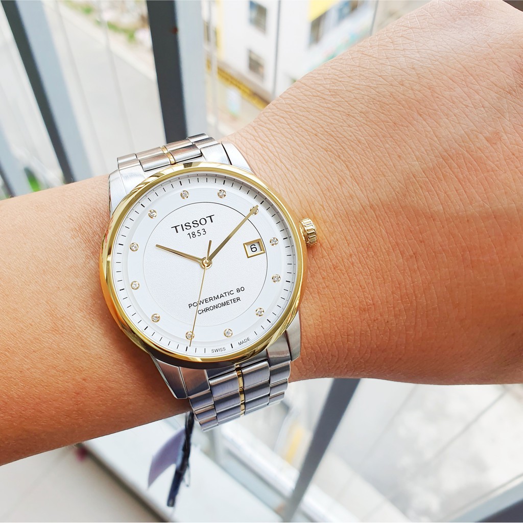 Đồng hồ Nam chính hãng Tissot Luxury Powermatic 80 T086.408.22.036.00 Size 41,Demi vàng,Mặt trắng-Máy cơ-Dây kim loại