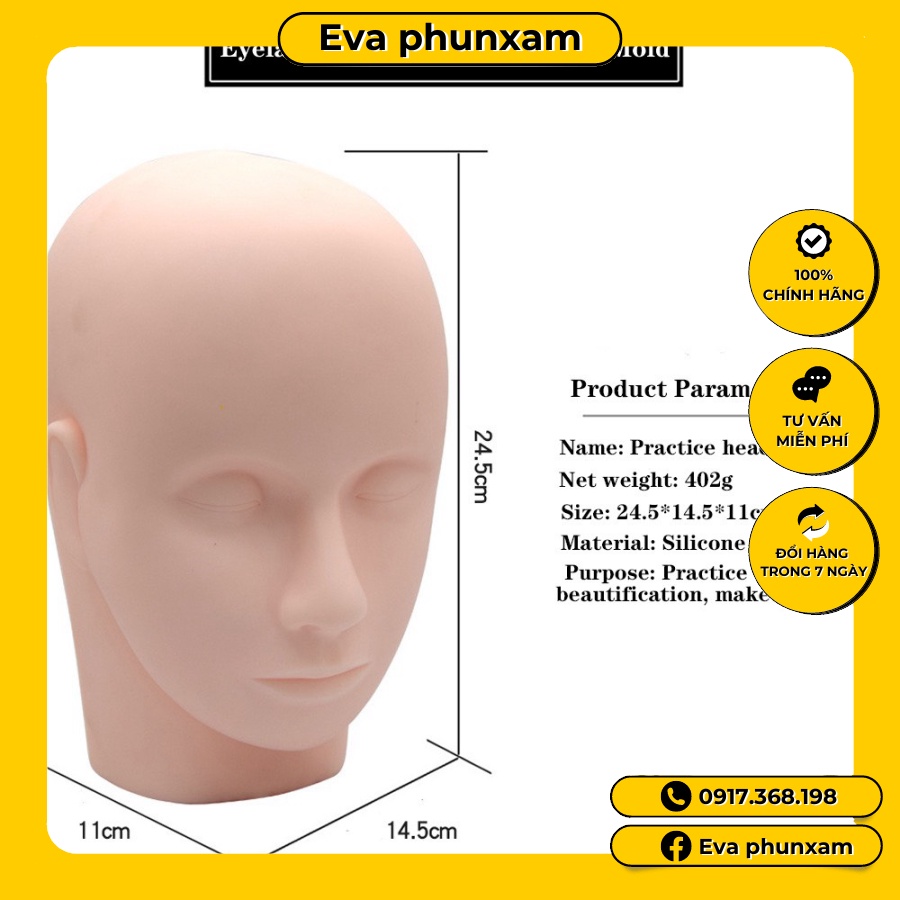 Đầu manocanh thực tập trong phun xăm,spa