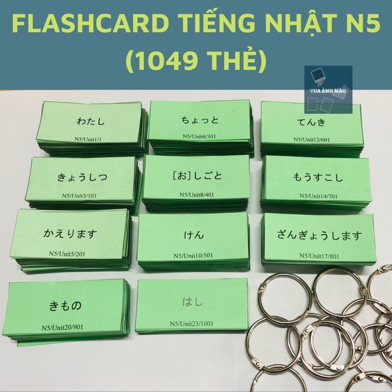 FLASHCARD TIẾNG NHẬT N5 (1049 THẺ)( Bài 1-25)