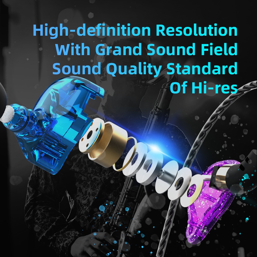 Tai Nghe Nhét Tai Có Dây Gaming QKZ Nune Zen Phiên Bản Mới GEN Z âm thanh Hifi (Có Mic, Jack Cắm Vuông, Chuyên Game,...)