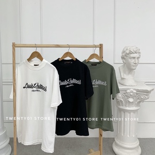 Áo phông LV chữ thêu cổ tròn , Áo thun lv nam nữ