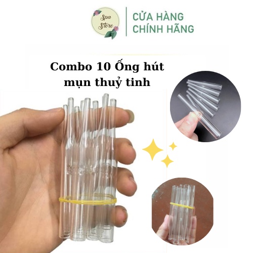 Combo 10 Ống Hút Mụn Thủy Tinh Loại Dày