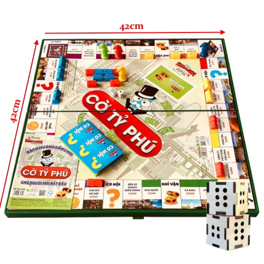 Cờ Tỉ Phú Monopoly Vui Nhộn Cao Cấp, An Toàn Cỡ Cực Đại 42x42 - Bộ Cờ Tỷ Phú Chính Hãng Amalife