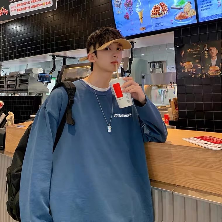 Áo Thun Tay Dài Dáng Rộng In Chữ Phong Cách Hàn Quốc Thời Trang Cho Nam Và Nữ Size M-5XL