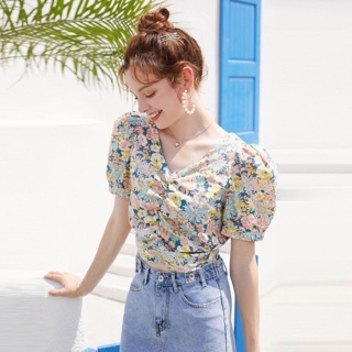 Áo voan hoa lửng Hàn Quốc