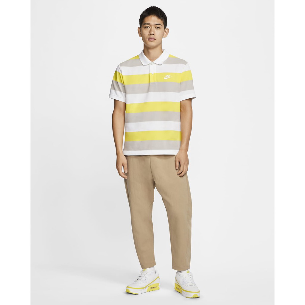 Áo polo nam kẻ sọc Nike striped polo pique hàng Mỹ xách tay chính hãng