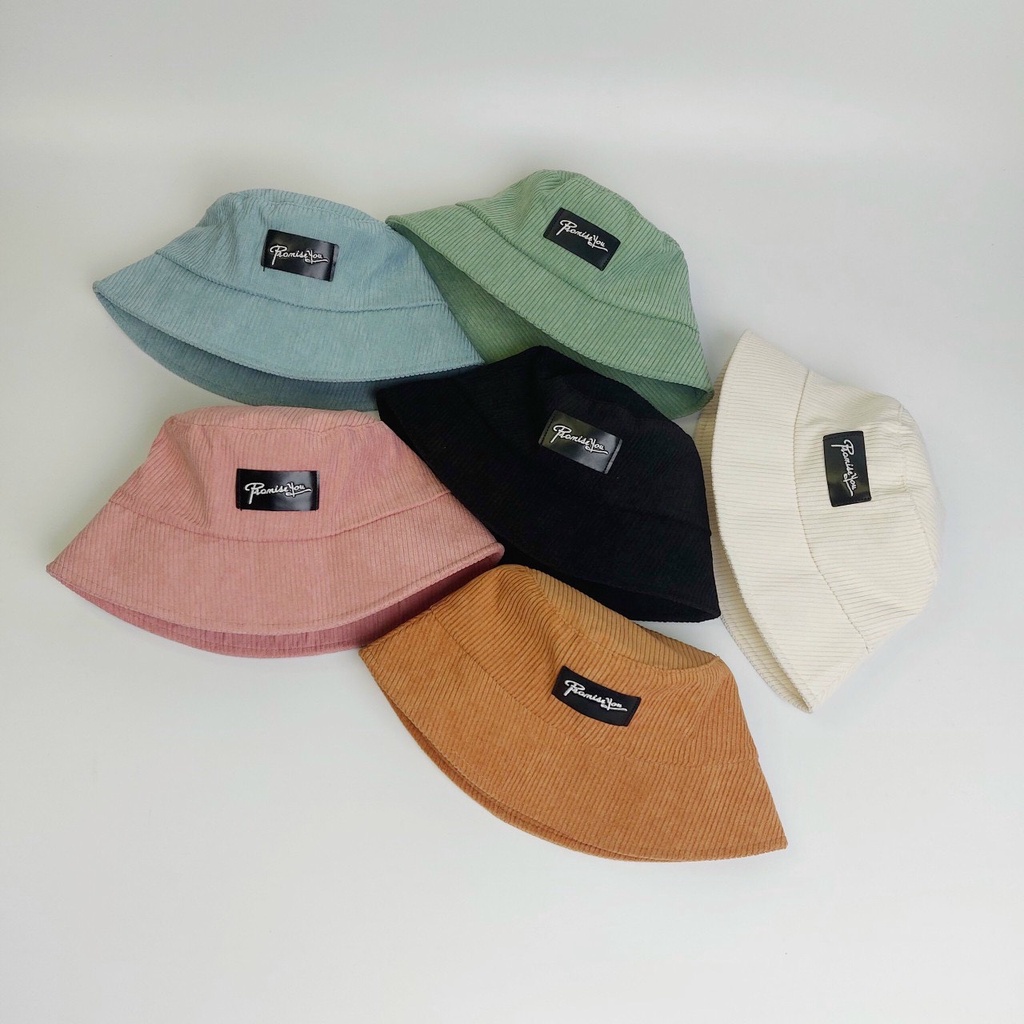 Nón vành cụp bucket  PromissYou❤️ Nón tai bèo thêu PromissYou chất nhung tăm cao cấp form unisex nam nữ 203