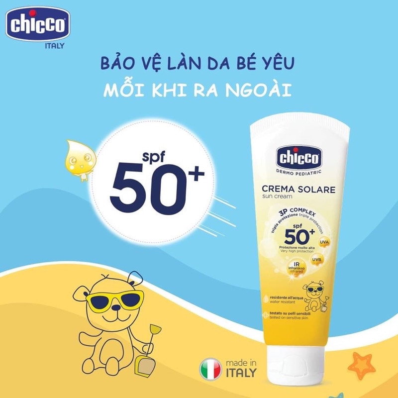Kem chống nắng 3 tác động Chicco SPF 50+