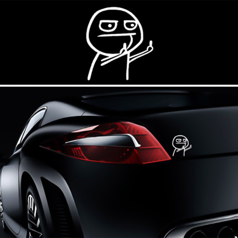 Tem decal sticker Ngón tay giữa vui nhộn cá tính dán xe ô tô, xe máy