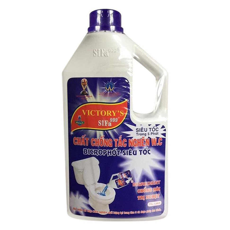 Chất thông tắc bồn cầu siêu tốc 700ml-- chai thông bồn cầu cống đa năng