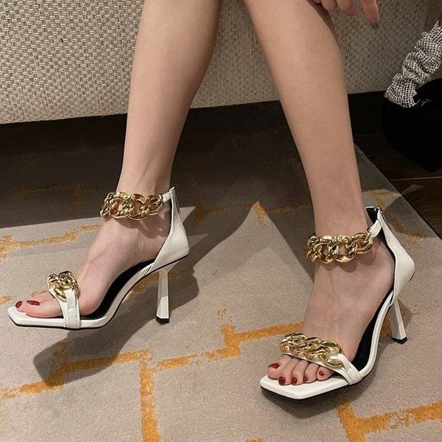 Giày Sandal Nữ Gót 3.94 Inch Size 34-39 Thanh Lịch Thời Trang