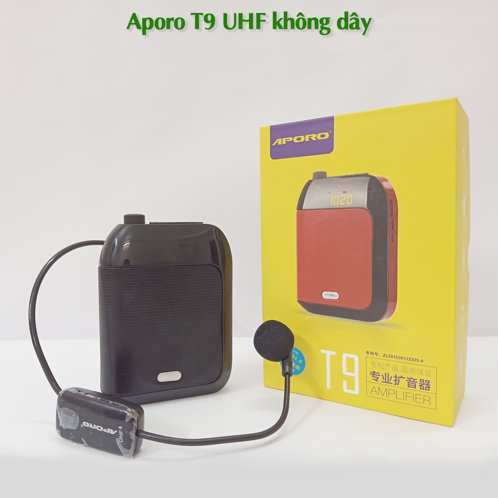 Loa Máy trợ giảng Aporo T9 UHF có mic không dây có Bluetooth hàng nhập khẩu - sieuthipkgiare