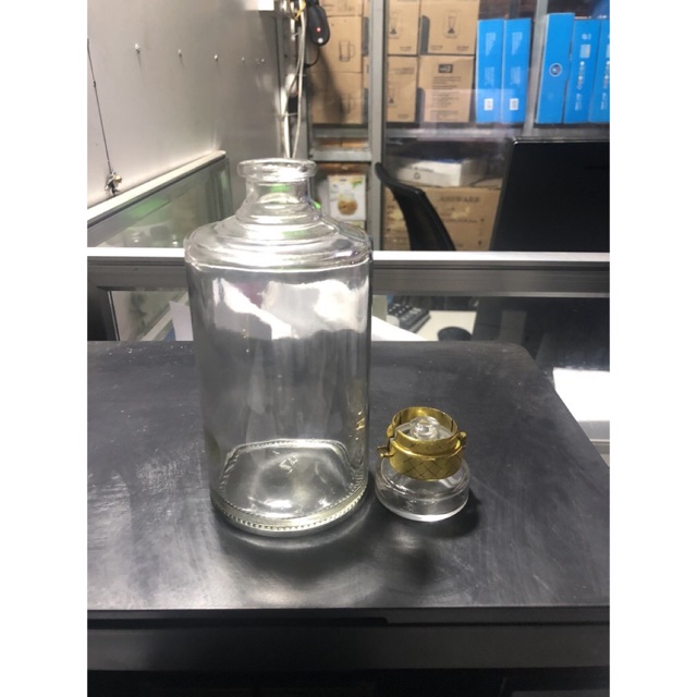 BÌNH ĐỰNG RƯỢU THUỶ TINH -500ml NẮP GÀI CAO CẤP