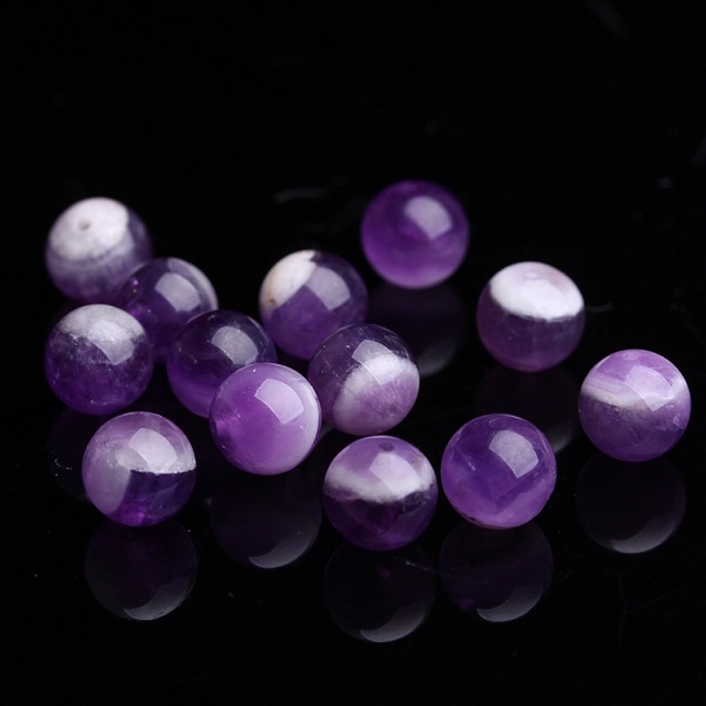 Hạt tròn Amethyst làm vòng handmade - MH563