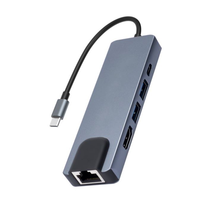 Bộ chia Thunderbolt 3 5 trong 1 Type-C tốc độ cao 4K 30HZ HD tương thích rất tốt với Laptop và điện thoại, tablet